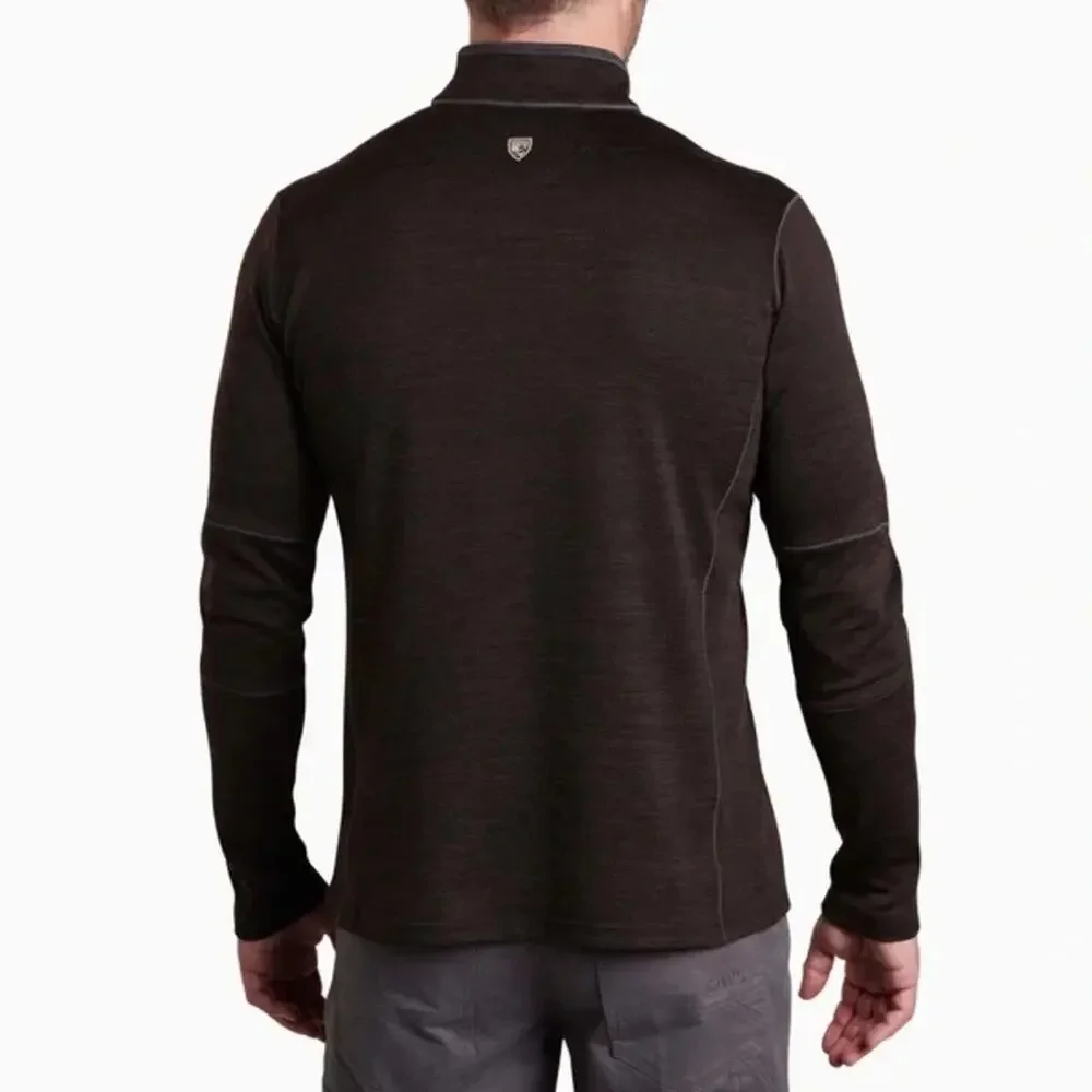Kuhl Men’s Ryzer 1/4 zip Long-sleeve Pullover in Black Carbon M-057 Sz S